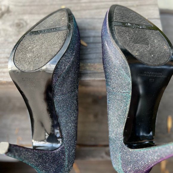 Nine West Chameleon Heels , Sparkle Heels Holiday Party Shoes, New Years  Heels - Picture 5 of 6